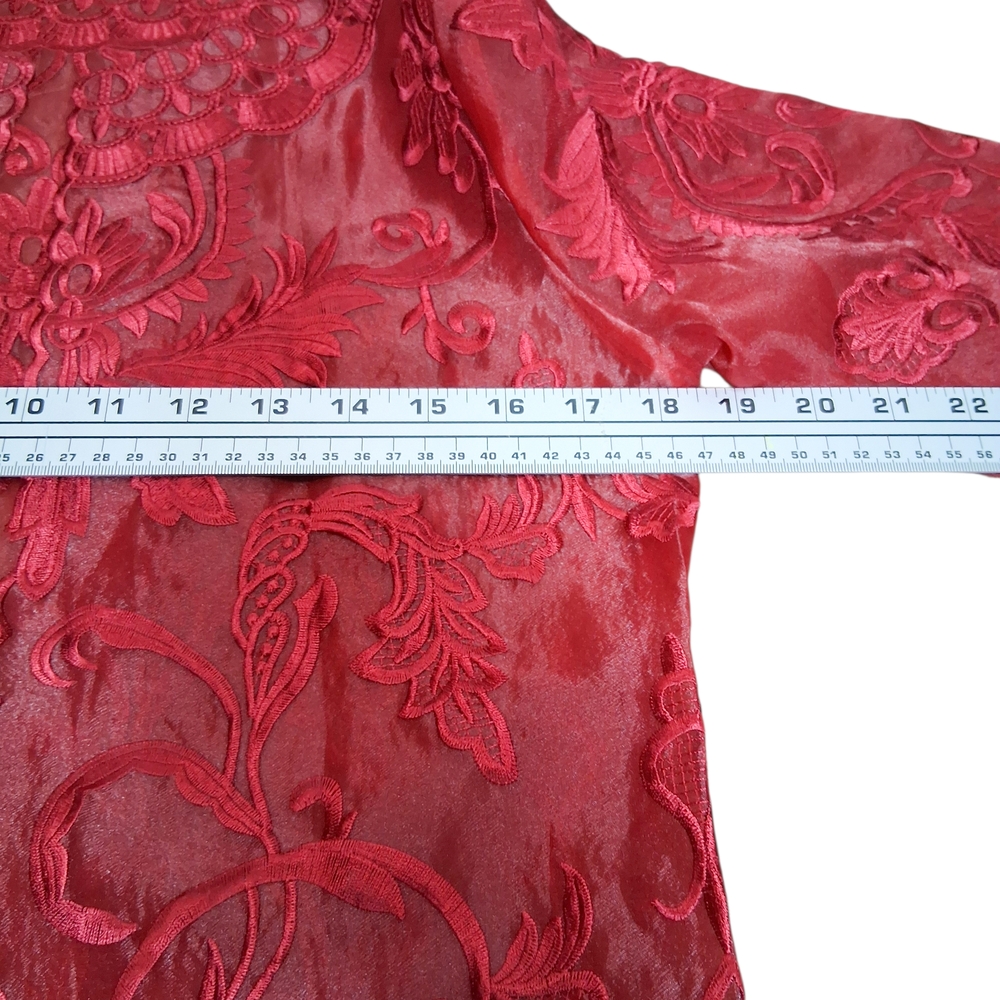 Luxurious Scarlet Embroidered Robe - Picture 4 of 5